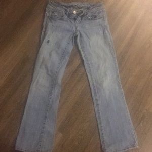 Light wash boot cut jeans